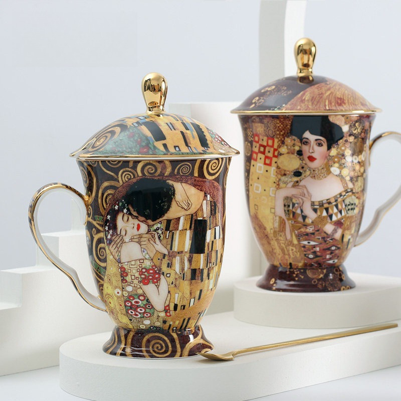 Celadon Ceramic Cup - Европейская керамическая кружка с крышкой и