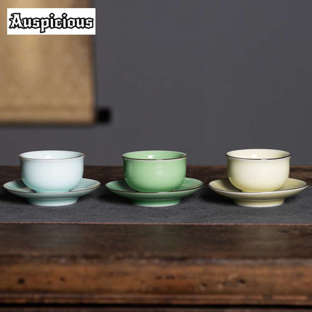 Celadon Ceramic Cup - Чайная чашка с блюдцем, 70 мл