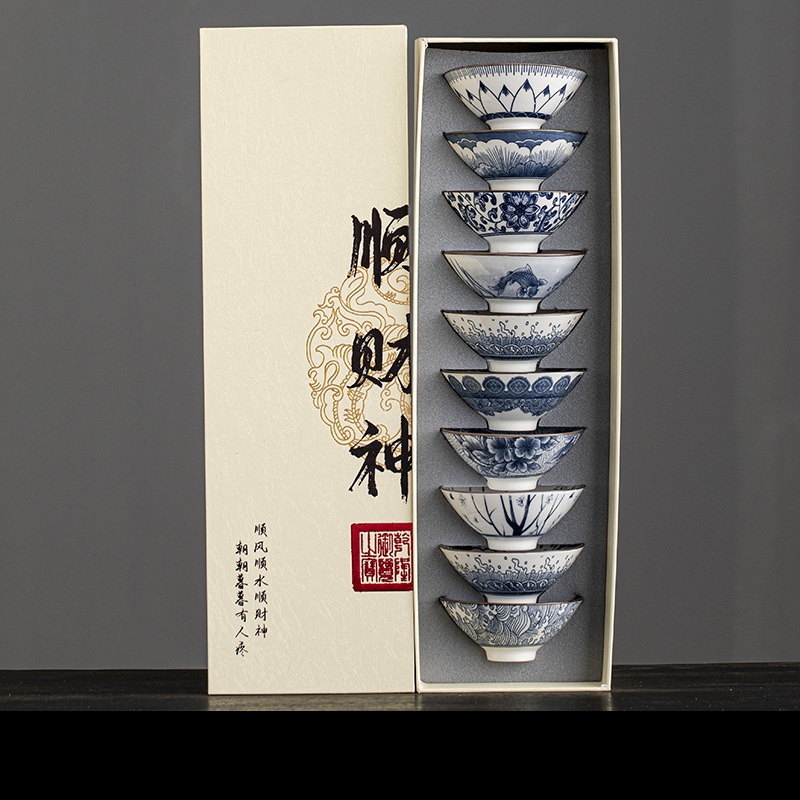 Набор из 10 сине-белых фарфоро – обзор и цена Celadon Ceramic Cup